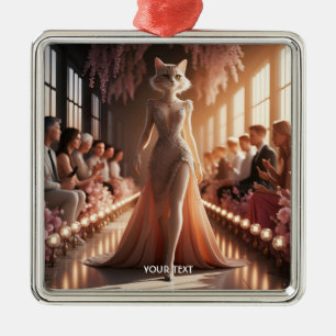 Fantasy Niedlich Podium Schöne Katze Ornament Aus Metall