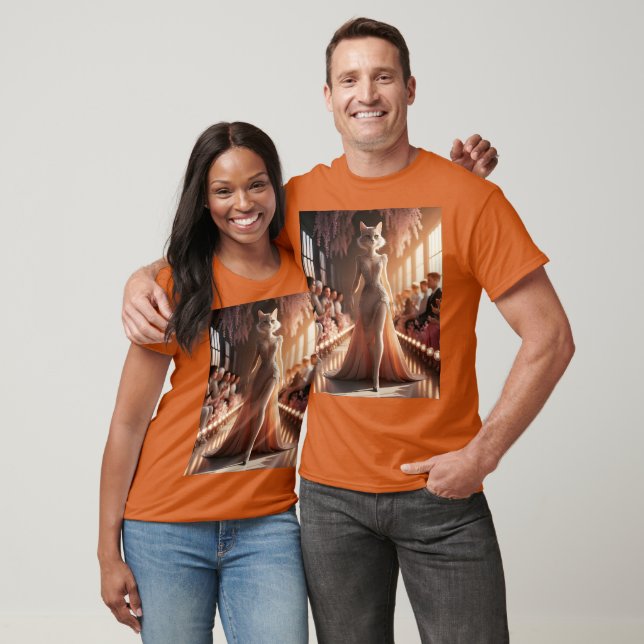 Fantasy Niedlich Podium Schöne Katze T-Shirt (Unisex)
