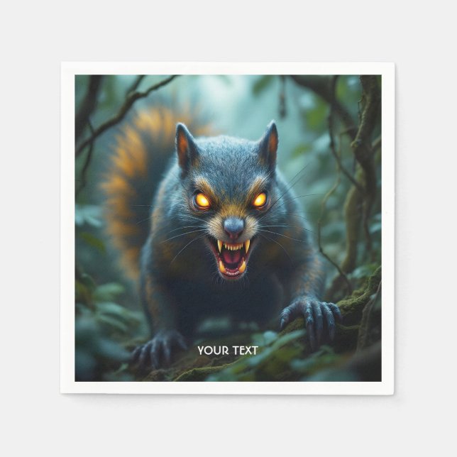 Fantasy Niedlich prähistorisches Eichhörnchen Serviette (Vorderseite)