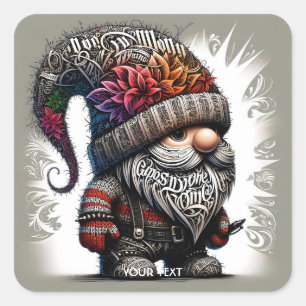 Fantasy Niedlich Punk Calligrafy Letters Quadratischer Aufkleber