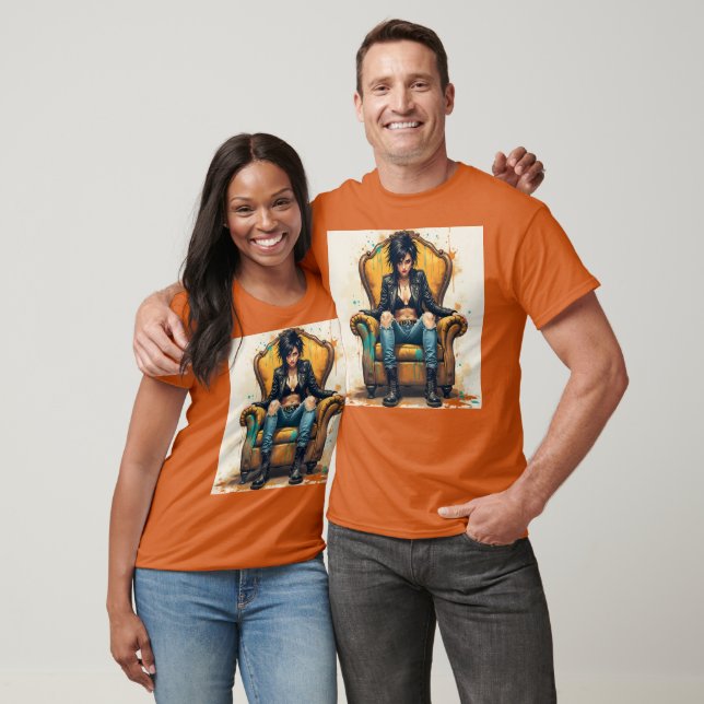 Fantasy Niedlich Punk Graffiti Throne T-Shirt (Unisex)