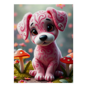 Fantasy niedlich Puppy Art Poster