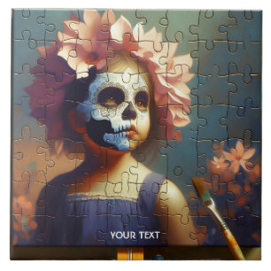 Fantasy Niedlich Puzzle Girl Blume Fliese