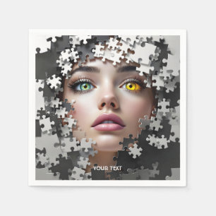 Fantasy Niedlich Puzzle Girl Face Serviette