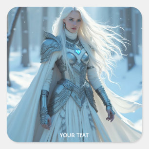 Fantasy Niedlich Queen White Snow Quadratischer Aufkleber