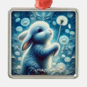 Fantasy Niedlich Rabbit Bunny Blume Ornament Aus Metall
