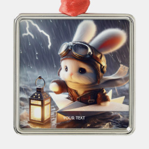 Fantasy Niedlich Rabbit Post Lantern Ornament Aus Metall