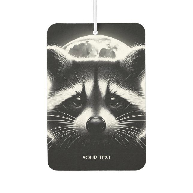 Fantasy Niedlich Racoon Face Moon Autolufterfrischer (Vorderseite)