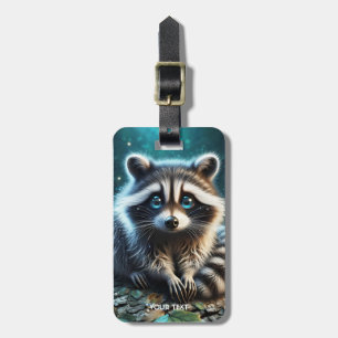 Fantasy Niedlich Racoon Night Stars Gepäckanhänger