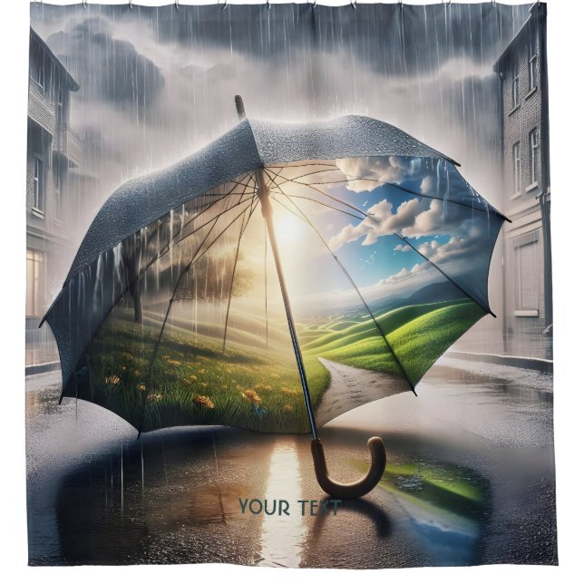 Fantasy Niedlich Rain Umbrella Sun Duschvorhang (Vorderseite)