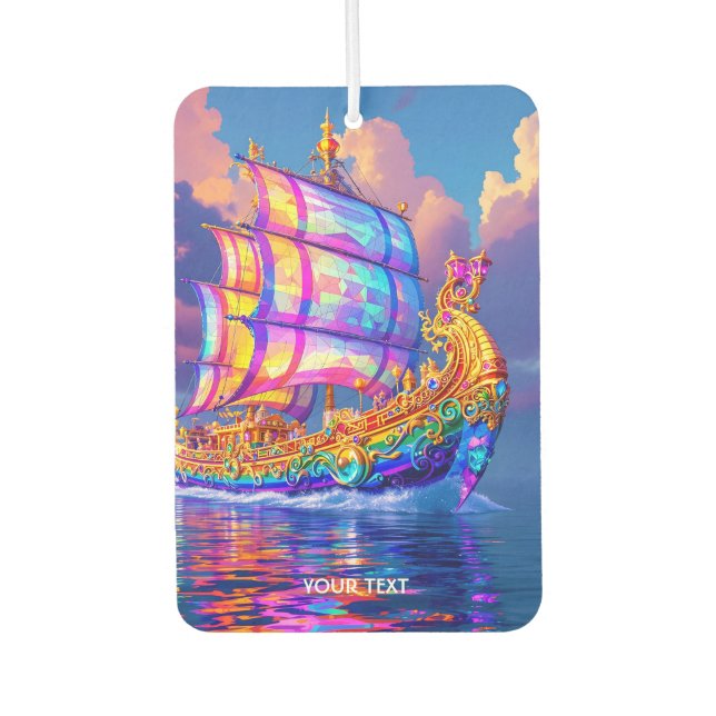 Fantasy Niedlich Rainbow Colors Ship Autolufterfrischer (Vorderseite)
