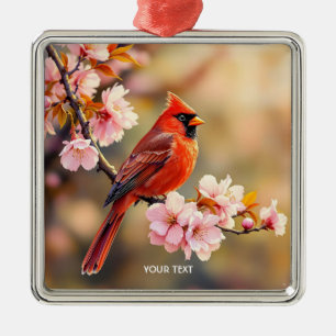 Fantasy Niedlich Red Bird Cherry Ornament Aus Metall