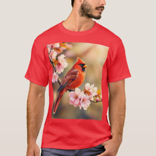 Fantasy Niedlich Red Bird Cherry T-Shirt