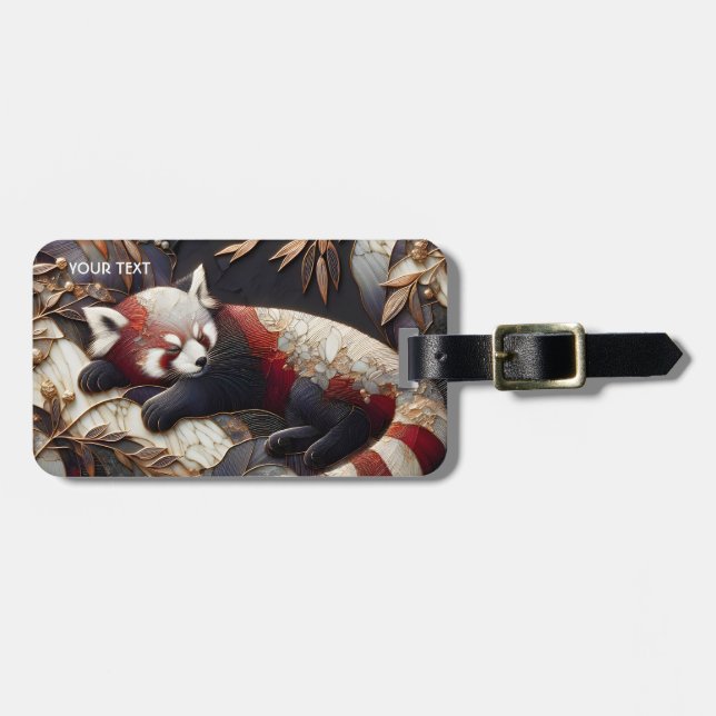 Fantasy Niedlich Red Panda Art Gepäckanhänger (Vorderseite horizontal)