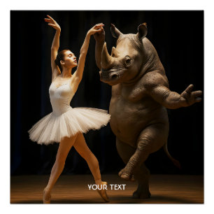 Fantasy Niedlich Rhino Dancer Ballerina Poster