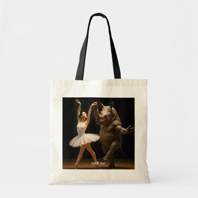 Fantasy Niedlich Rhino Dancer Ballerina Tragetasche (Vorne)