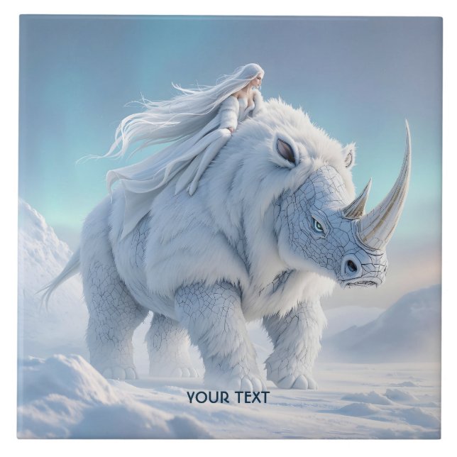 Fantasy Niedlich Rhino Fliese (Vorderseite)