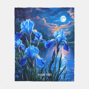 Fantasy Niedlich River Blue Irises Fleecedecke