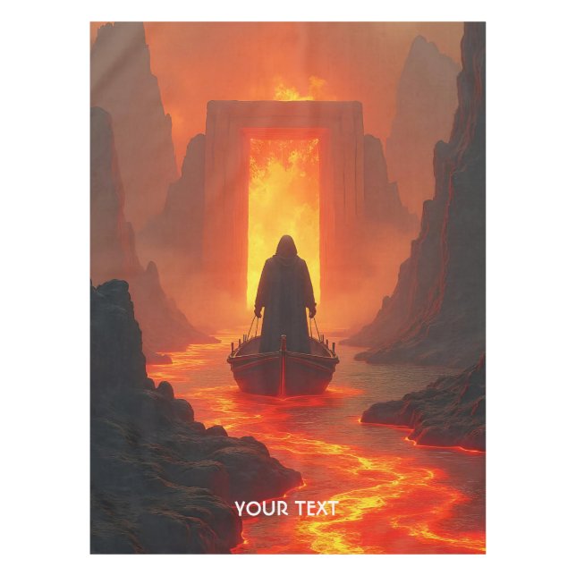 Fantasy Niedlich River Fire Man Tischdecke (Vorderseite)