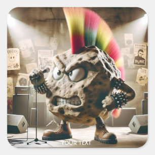 Fantasy Niedlich Rock Punk Singer Quadratischer Aufkleber