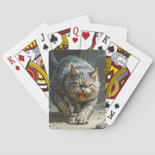 Fantasy Niedlich Rocks Angry Cat Spielkarten
