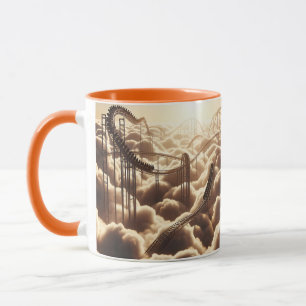 Fantasy Niedlich Rollercoaster in Wolken Tasse