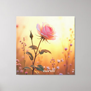 Fantasy Niedlich Rose Field Blume Leinwanddruck