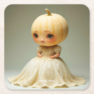 Fantasy Niedlich Sad Cantaloupe Hochzeit Rechteckiger Pappuntersetzer