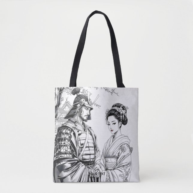Fantasy Niedlich Samurai Geisha Pencil Tasche (Vorderseite)