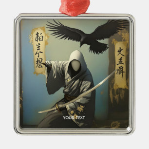 Fantasy Niedlich Samurai Katana Mask Ornament Aus Metall