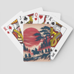 Fantasy Niedlich Samurai Sun Rising Spielkarten