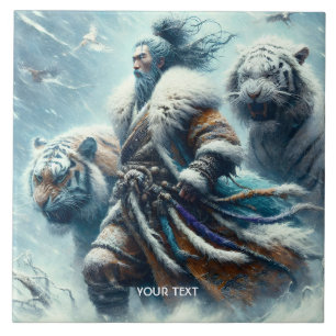 Fantasy Niedlich Samurai Winter Tigers Fliese