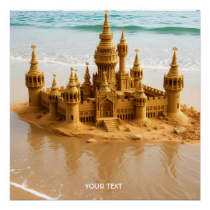 Fantasy Niedlich Sand Castle Beach Poster