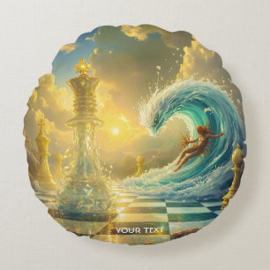 Fantasy Niedlich Schach Wolken Wave Rundes Kissen