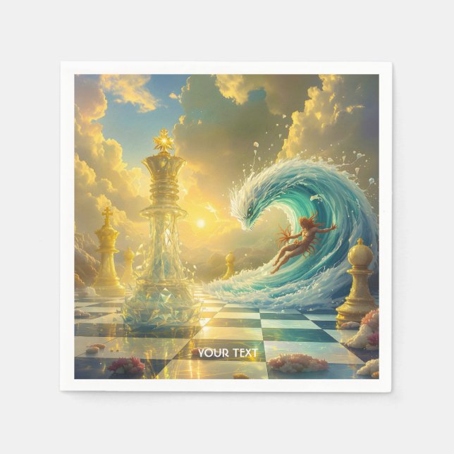 Fantasy Niedlich Schach Wolken Wave Serviette (Vorderseite)