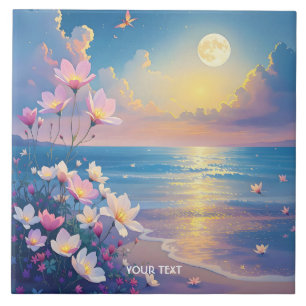 Fantasy Niedlich Sea Pink Blume Fliese