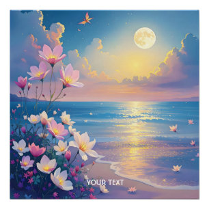 Fantasy Niedlich Sea Pink Blume Poster