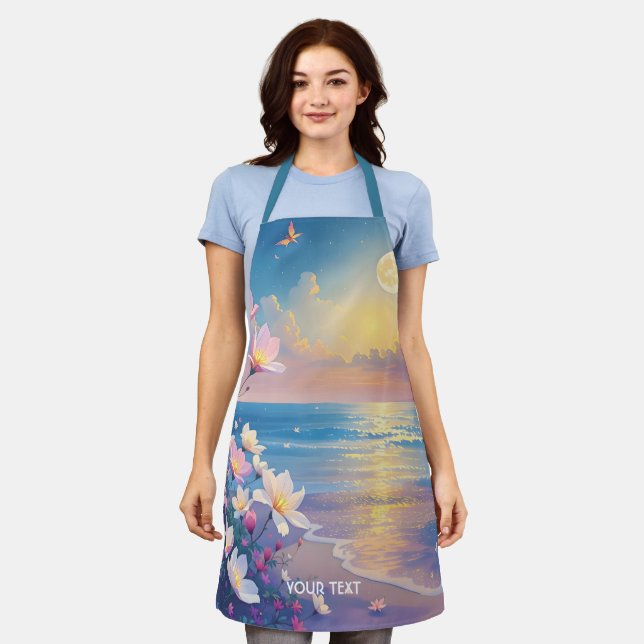 Fantasy Niedlich Sea Pink Blume Schürze (Getragen)