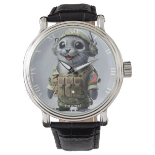 Fantasy Niedlich Sea Siegel Warrior Armbanduhr