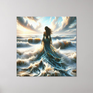Fantasy Niedlich Sea Wave Girl Leinwanddruck