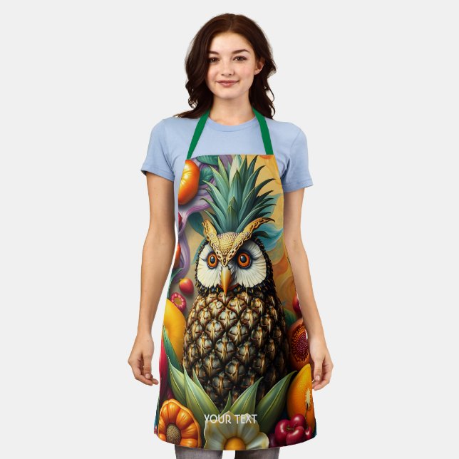 Fantasy Niedlich Serene Ananas Owl Schürze (Getragen)