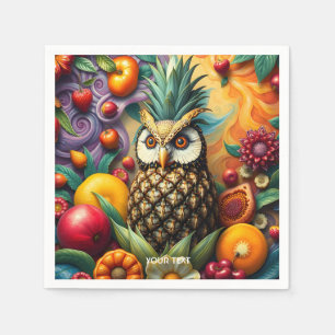 Fantasy Niedlich Serene Ananas Owl Serviette
