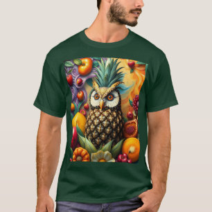 Fantasy Niedlich Serene Ananas Owl T-Shirt