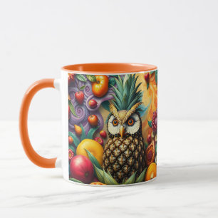 Fantasy Niedlich Serene Ananas Owl Tasse