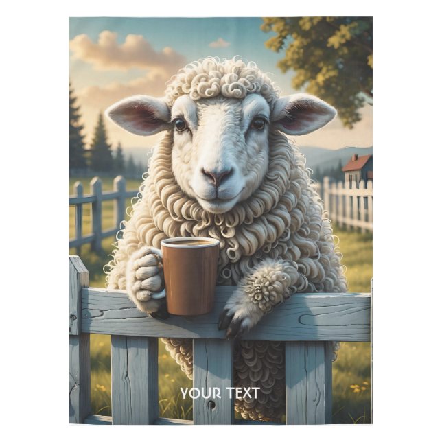 Fantasy Niedlich Sheep Coffee Abend Tischdecke (Vorderseite)