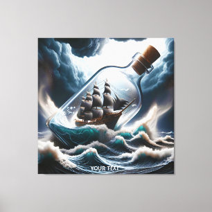 Fantasy Niedlich Ship Bottle Sea Leinwanddruck