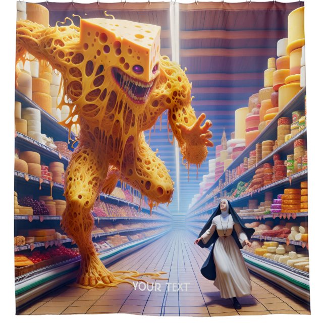 Fantasy Niedlich Shop Käse Nun Duschvorhang (Vorderseite)