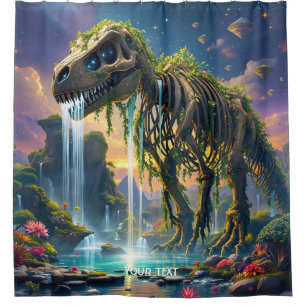 Fantasy Niedlich Skeleton Dinosaur Garden Duschvorhang