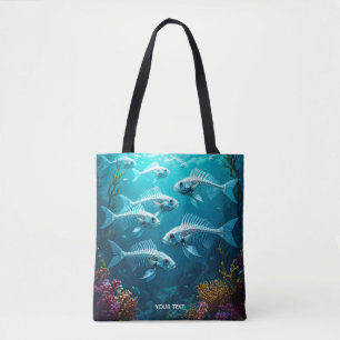 Fantasy Niedlich Skeletts Fischschule Tasche