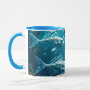 Fantasy Niedlich Skeletts Fischschule Tasse